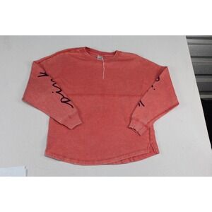 Pink Women Red Sweater Crew Neck Long Sleeve Size Small